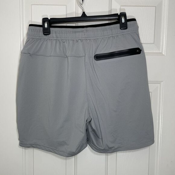 BYLT Stretch Lightweight Training Tech Knit Lined Shorts Mens XL Storm‎ Grey 6" - Picture 3 of 7